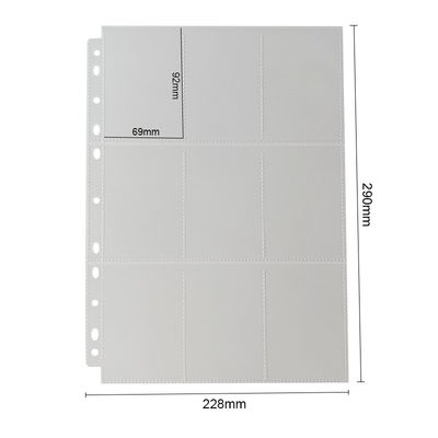 Clear Mtg 9ポケットページ/カードホルダーCpp素材トップローディングISO