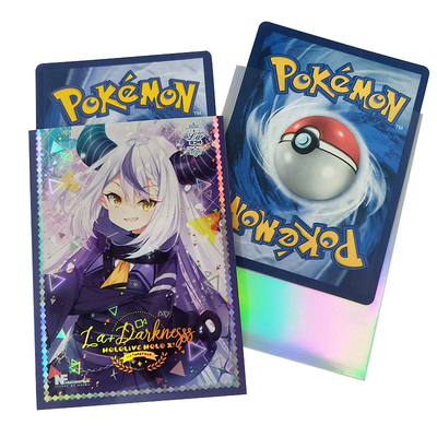 注文のレーザー光線写真芸術の印刷カードはTcgの漫画カード袖MTG Yugiohのサイズのかわいい日本製アニメの女の子カード袖にスリーブを付ける